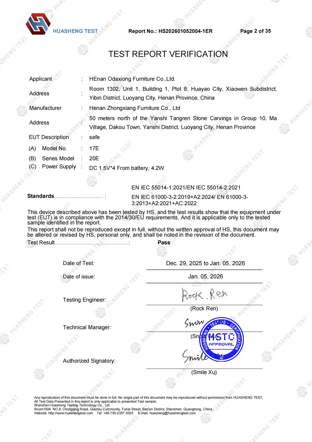 EMC 55014 Certification